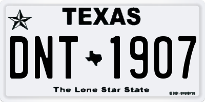 TX license plate DNT1907