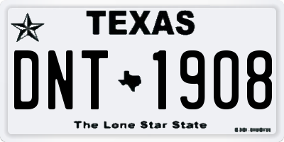 TX license plate DNT1908
