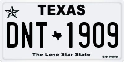 TX license plate DNT1909