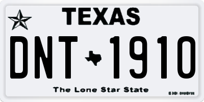 TX license plate DNT1910