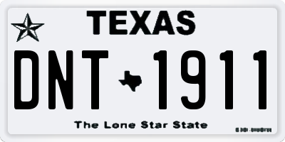 TX license plate DNT1911