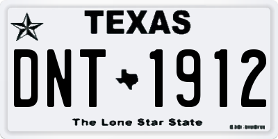 TX license plate DNT1912
