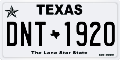 TX license plate DNT1920