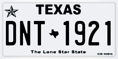 TX license plate DNT1921