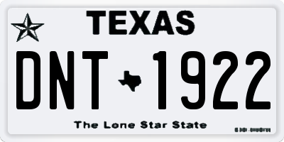TX license plate DNT1922
