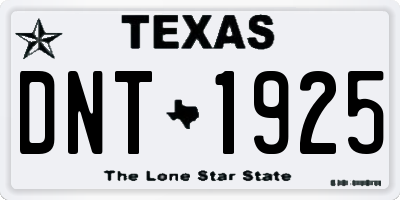 TX license plate DNT1925