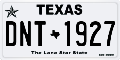 TX license plate DNT1927