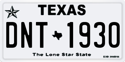 TX license plate DNT1930
