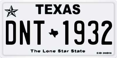 TX license plate DNT1932