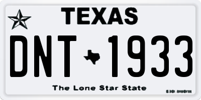 TX license plate DNT1933