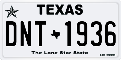 TX license plate DNT1936
