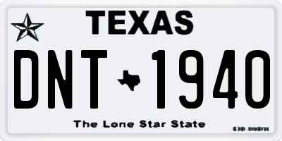 TX license plate DNT1940