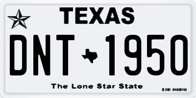 TX license plate DNT1950
