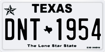 TX license plate DNT1954