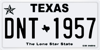 TX license plate DNT1957