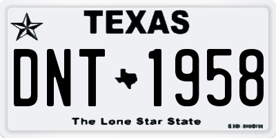 TX license plate DNT1958