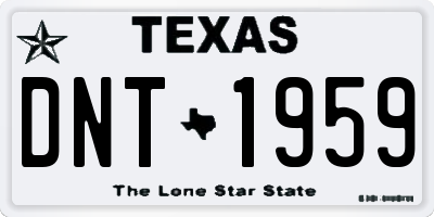 TX license plate DNT1959