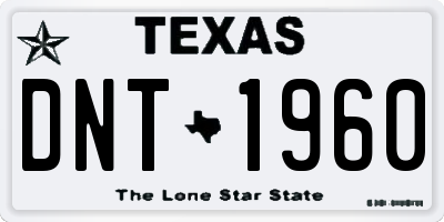 TX license plate DNT1960