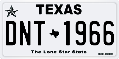 TX license plate DNT1966