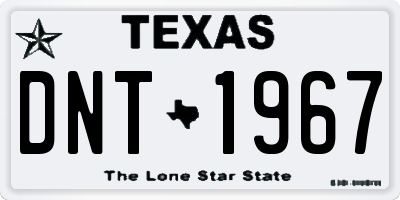 TX license plate DNT1967