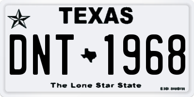 TX license plate DNT1968