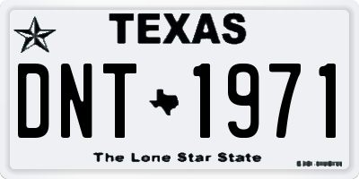 TX license plate DNT1971