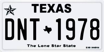 TX license plate DNT1978