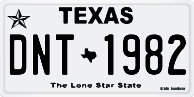 TX license plate DNT1982