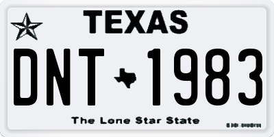 TX license plate DNT1983