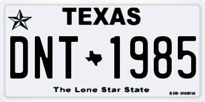 TX license plate DNT1985