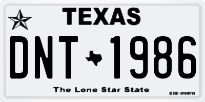 TX license plate DNT1986