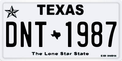 TX license plate DNT1987
