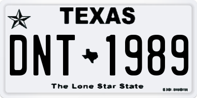 TX license plate DNT1989