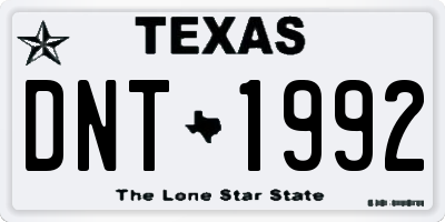 TX license plate DNT1992