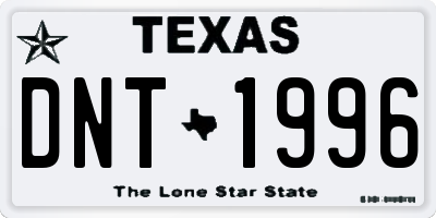 TX license plate DNT1996