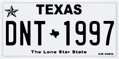 TX license plate DNT1997