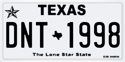 TX license plate DNT1998
