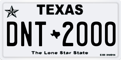 TX license plate DNT2000