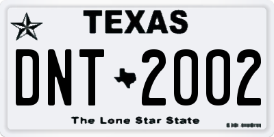 TX license plate DNT2002