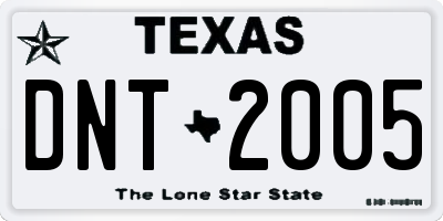 TX license plate DNT2005