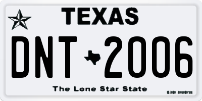 TX license plate DNT2006