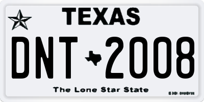 TX license plate DNT2008