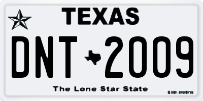 TX license plate DNT2009