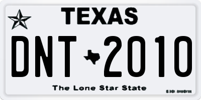 TX license plate DNT2010