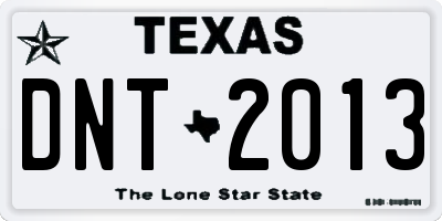 TX license plate DNT2013