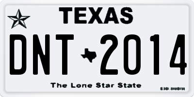 TX license plate DNT2014