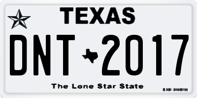 TX license plate DNT2017
