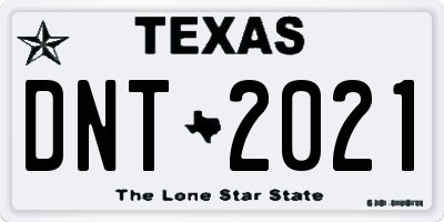 TX license plate DNT2021