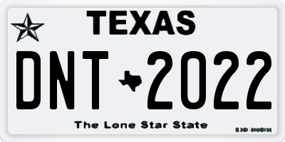 TX license plate DNT2022