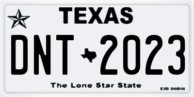 TX license plate DNT2023